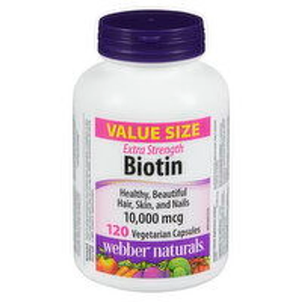 Webber Naturals - Biotin 10,000mcg Value Size, 120 Each