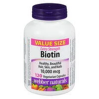 Webber Naturals - Biotin 10,000mcg Value Size, 120 Each