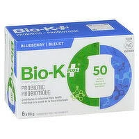 BIO-K+ - Probiotic Fermented Rice Beverage - Blueberry, 6 Each