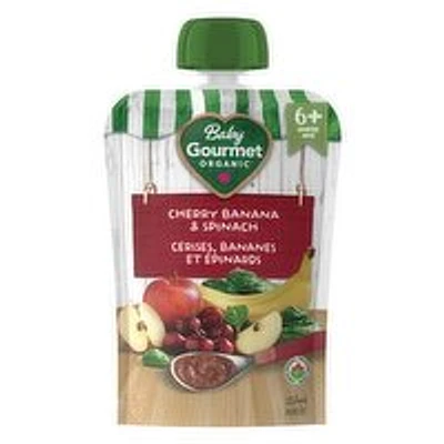 Baby Gourmet - Organic Baby Food - Summer Cherry Banana & Spinach, 128 Millilitre