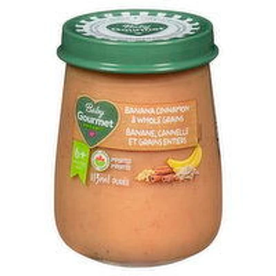 Baby Gourmet - Baby Food, Banana Cinnamon & Whole Grains, 113 Millilitre