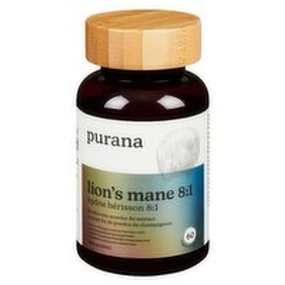 Purana - Lions Mane 8X Extract Capsules, 60 Each