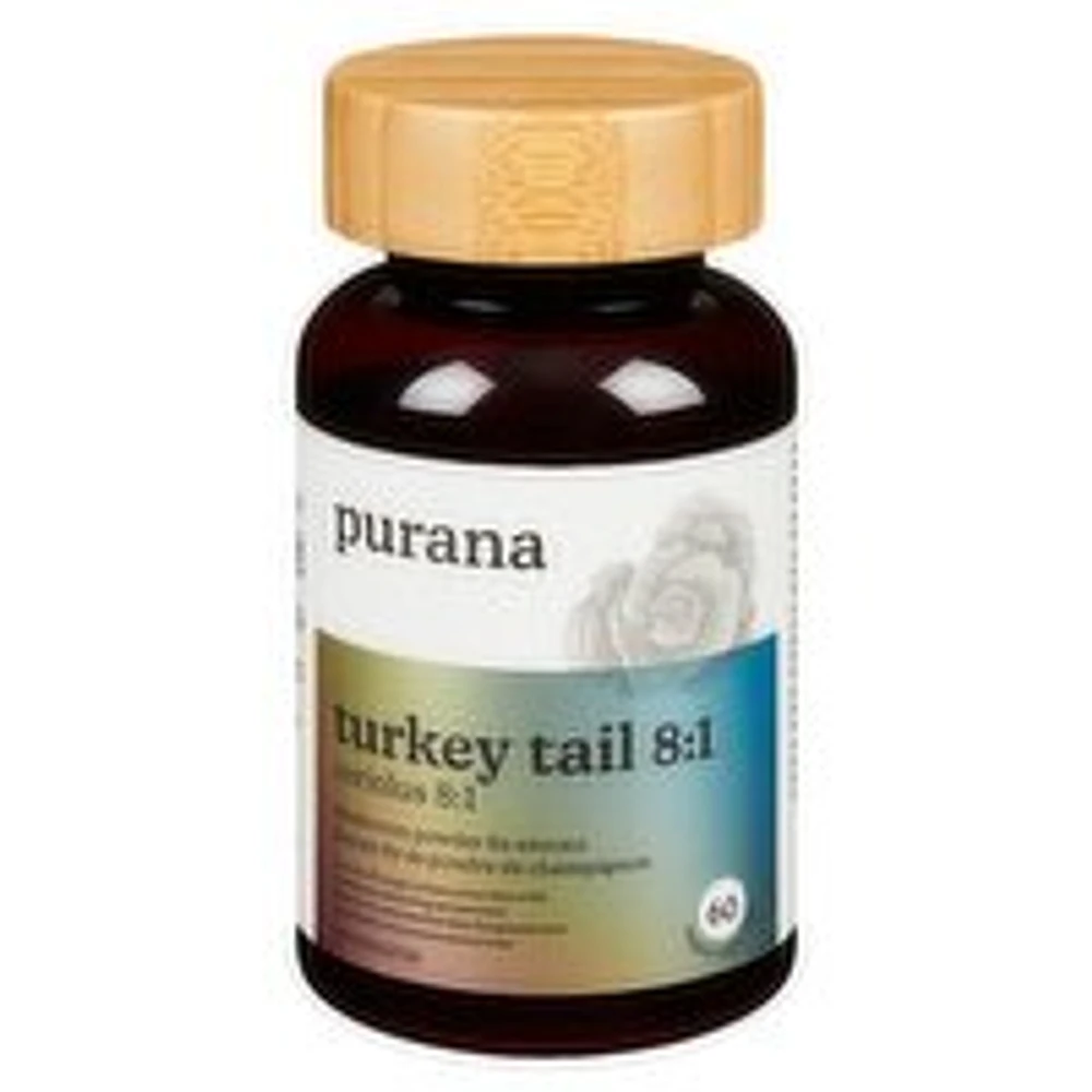 Purana - Turkey Tail 8X Extract Capsules, 60 Each