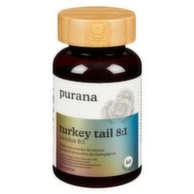 Purana - Turkey Tail 8X Extract Capsules, 60 Each