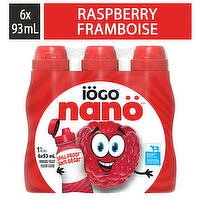 IOGO - Drinkable Raspberry Yogurt 1%, 6 Each