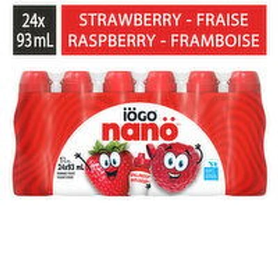 IOGO - Drinkable Raspberry and Strawberry Yogurt 1%, 24 Each