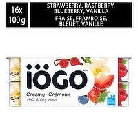 IOGO - Strawberry, Raspberry, Blueberry, Vanilla Yogurt Cups 1.5%, 16 Each