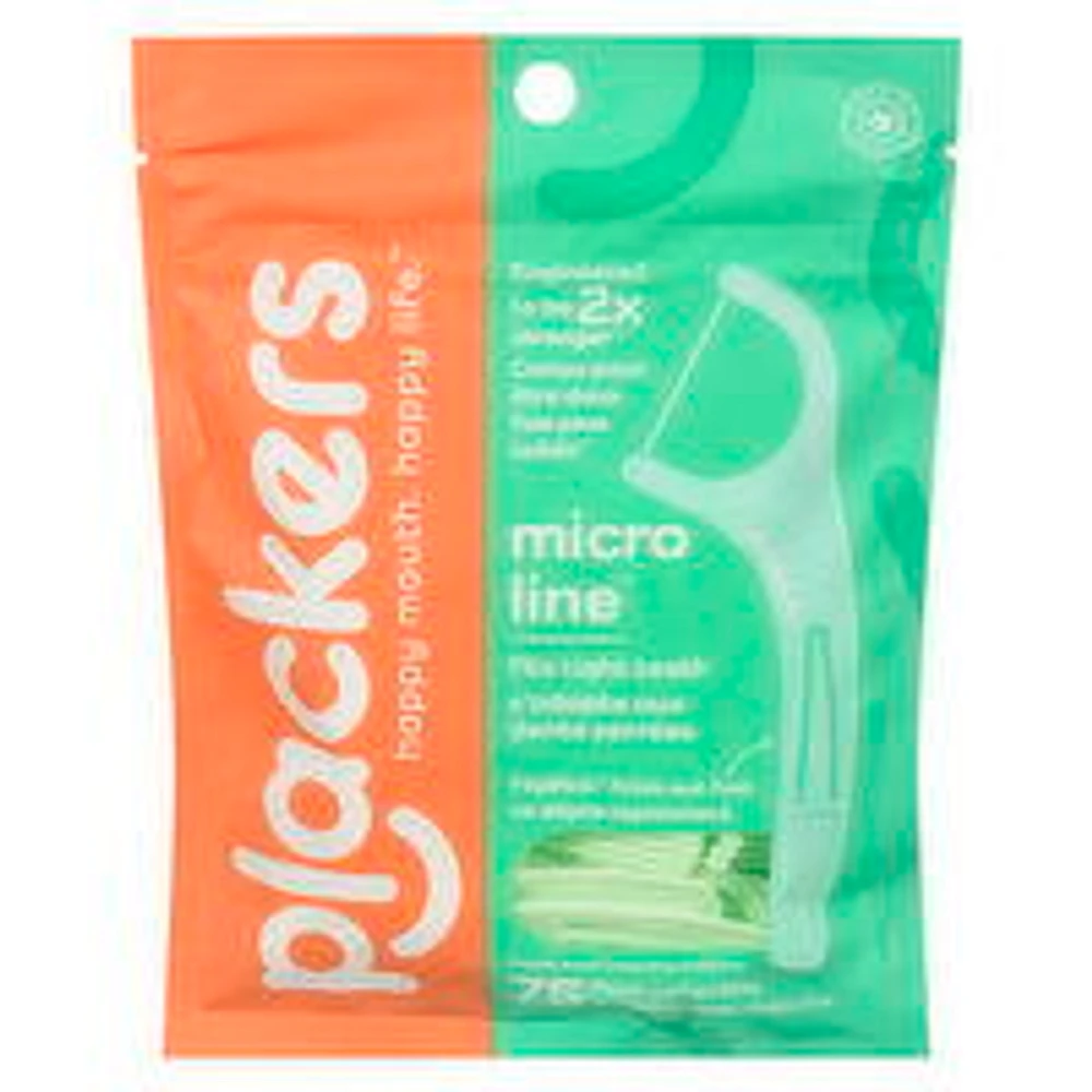 Plackers - Micro Mint Dental Flossers, 75 Each