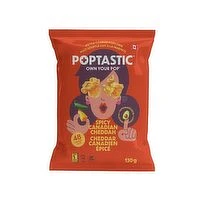 Poptastic - Kettle Cooked Popcorn Spicy cheddar, 130 Gram