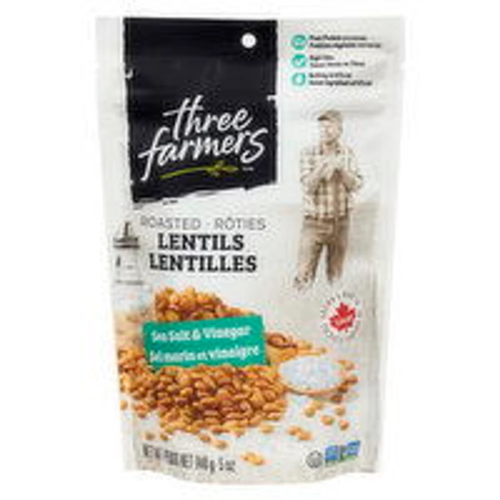 Three Farmers - Crunchy Little Lentils - Sea Salt & Vinegar, 140 Gram