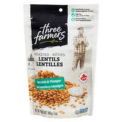 Three Farmers - Crunchy Little Lentils - Sea Salt & Vinegar, 140 Gram