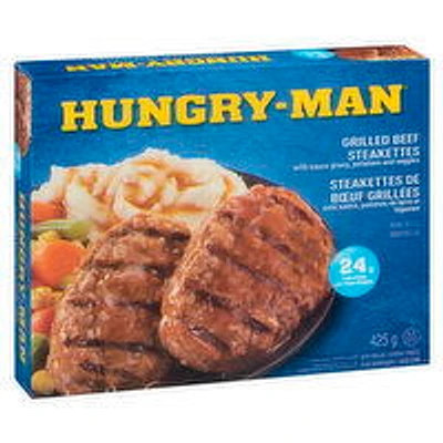 Hungry-Man - Grilled Beef Steakettes Frozen Meal, 425 Gram