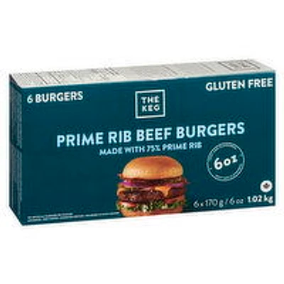 The Keg - Prime Rib Burgers - 6oz, 6 Each