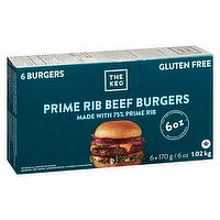 The Keg - Prime Rib Burgers - 6oz, 6 Each