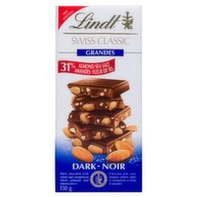 Lindt - Swiss Classic Grande - Dark Choco Almond Sea Salt, 150 Gram