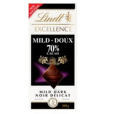 Lindt - Excellence Mild 70% Cacao bar, 100 Gram
