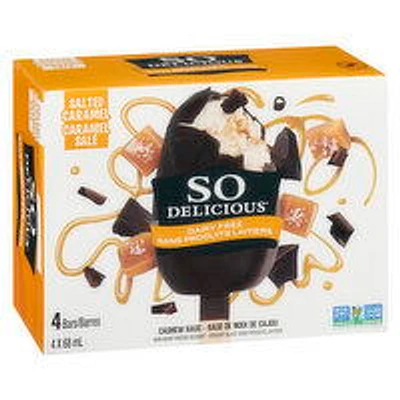 So Delicious - Non-Dairy Frozen Dessert - Salted Caramel Bars, 4 Each