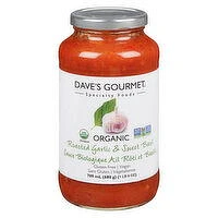 Dave's Gourmet - Organic Roasted Garlic & Sweet Basil Pasta Sauce, 709 Millilitre
