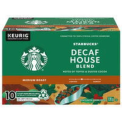 Starbucks - Decaf House Blend Coffee K-Cups, Medium Roast, 10 Each