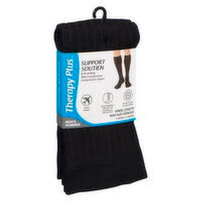 Therapy Plus - Men's Knee High Socks, Black 2 Pair - Size 7-12, 1 Each
