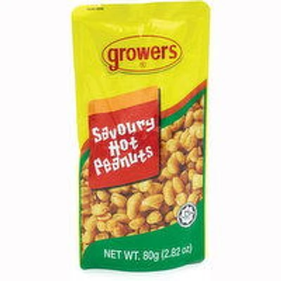 Growers - Savoury Hot Peanuts, 80 Gram