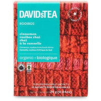 Davids Tea - Cinnamon Rooibos Chai, 12 Each