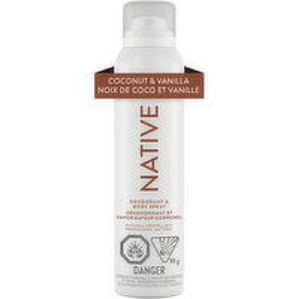 Native - Aerosol-Free Spray Deodorant, Coconut & Vanilla, 99 Gram