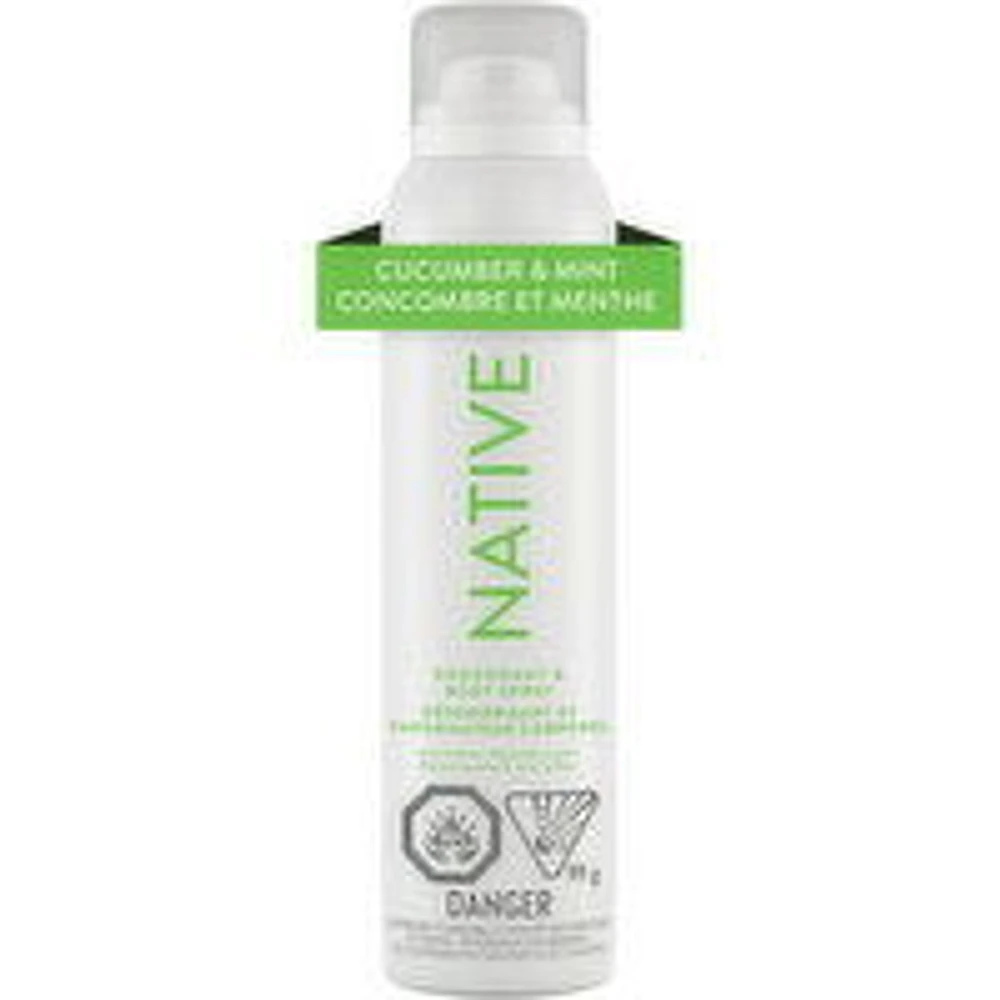 Native - Aerosol-Free Spray Deodorant, Cucumber & Mint, 99 Gram