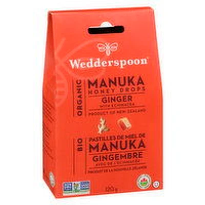 Wedderspoon - Manuka Honey Drops, Ginger, 120 Gram