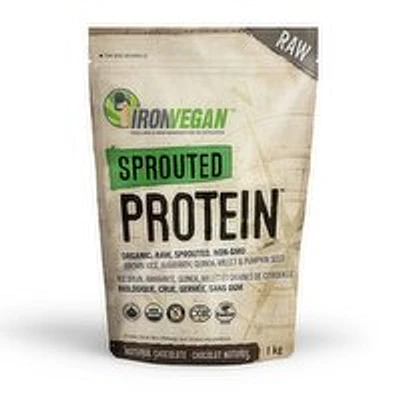 IRON VEGAN - Sprouted Protein Drink Mix, Natural Chocolate, 1 Kilogram