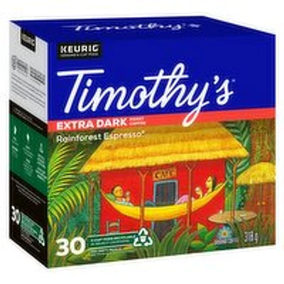 Timothy's - Rainforest Espresso Coffee- Dark blend, 30 Each