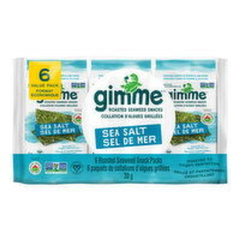 Gimme - Organic Roasted Seaweed - Sea Salt, 6 Each
