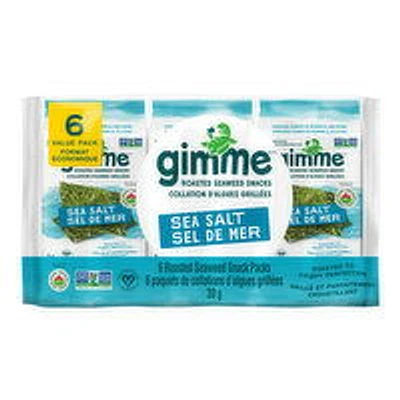 Gimme - Organic Roasted Seaweed - Sea Salt, 6 Each