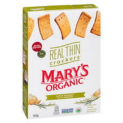 Mary's - Organic Real Thin Crackers - Garlic Rosemary, 142 Gram