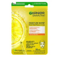 GARNIER - Moisture Bomb Super Hydrating + Brightening Sheet Mask, 28 Gram