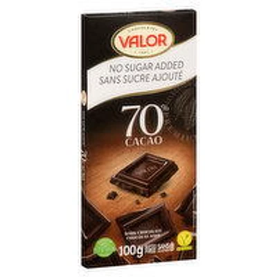 Valor - Valor No Sugar 70% Dark Chocolate, 100 Gram