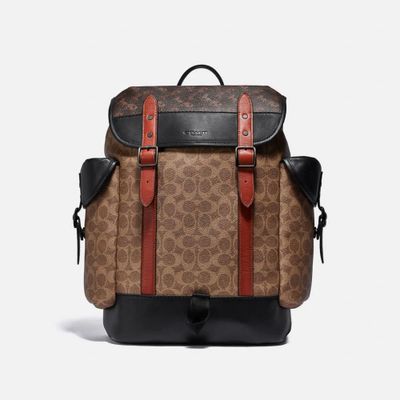 Hitch Backpack In Signature Canvas With Horse And Carriage Print