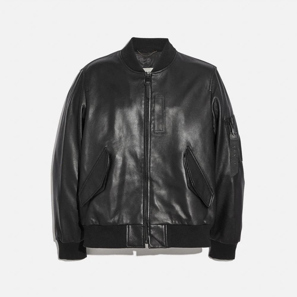 Leather Ma 1 Jacket