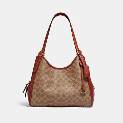 COACH Coated Canvas Signature Logo Lori Shoulder Bag