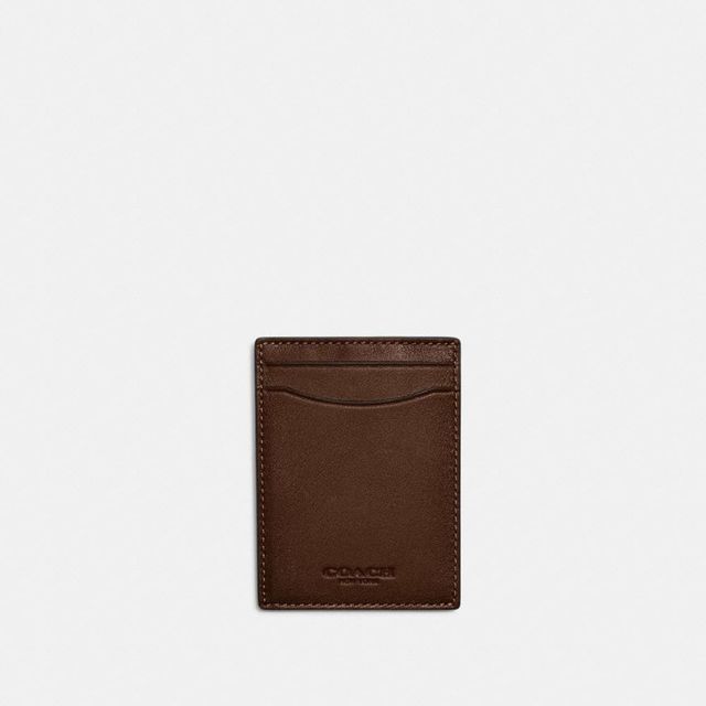 Coach Mens Money Clip Card Case in Sport Calf, Black