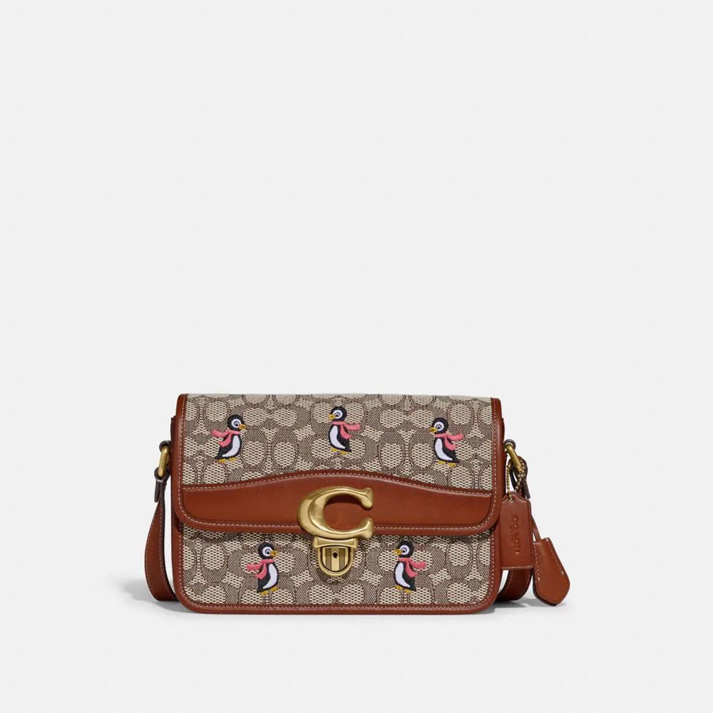 Studio Shoulder Bag In Signature Jacquard With Penguin Motif