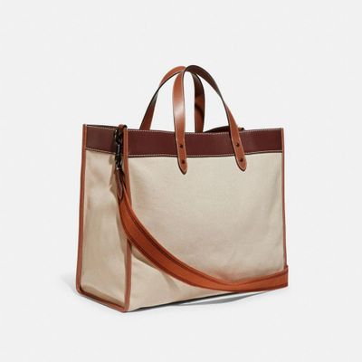 Field Tote 40 Organic Cotton Canvas With Coach Badge