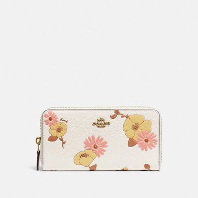 Accordion Zip Wallet With Floral Print