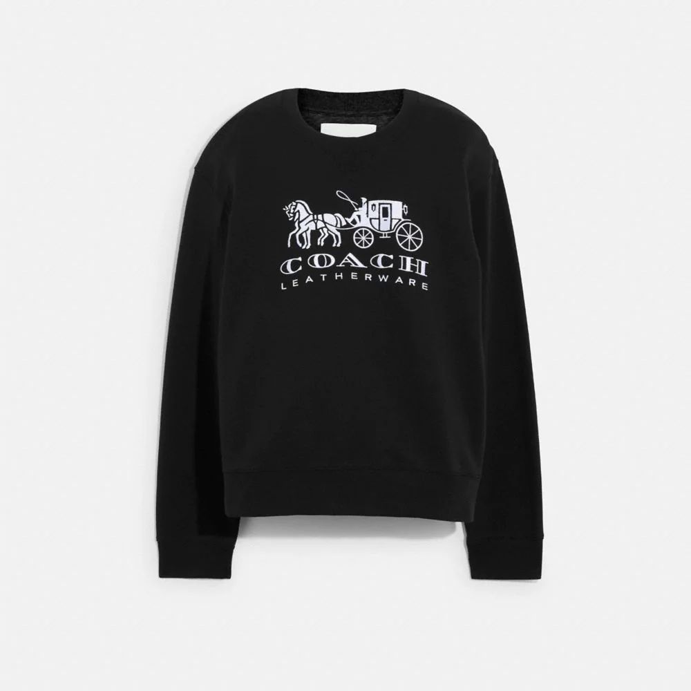 Horse And Carriage Crewneck Sweatshirt Organic Cotton