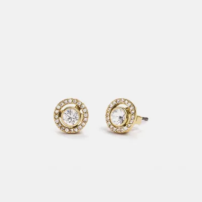 Halo Pave 2 1 Stud Earrings
