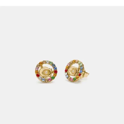 Signature Multicolor Crystal Stud Earrings