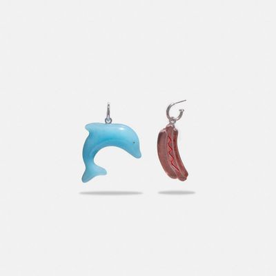 Hotdog Dolphin Mismatch Earrings