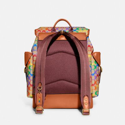 Hitch Backpack In Rainbow Signature Canvas