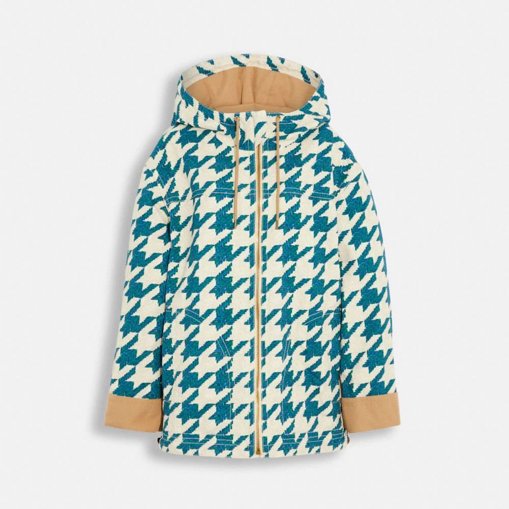 Houndstooth Hooded Jacket Organic Cotton