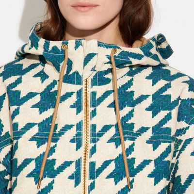 Houndstooth Hooded Jacket Organic Cotton